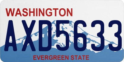 WA license plate AXD5633