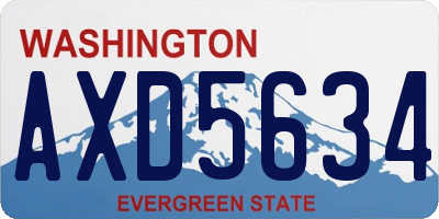 WA license plate AXD5634