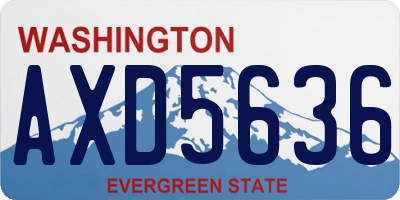 WA license plate AXD5636