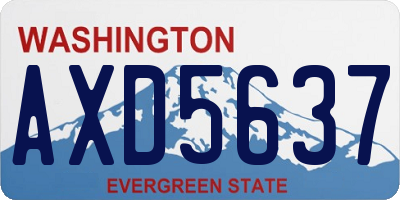 WA license plate AXD5637