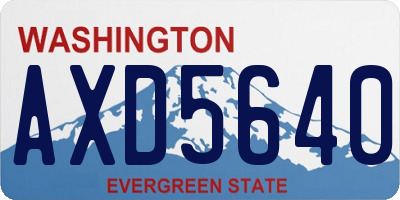 WA license plate AXD5640