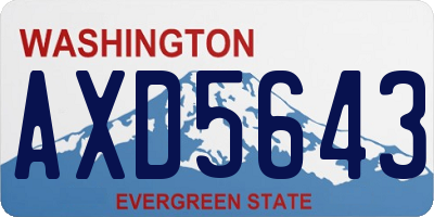 WA license plate AXD5643