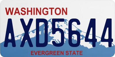 WA license plate AXD5644