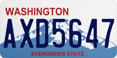 WA license plate AXD5647