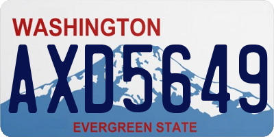 WA license plate AXD5649