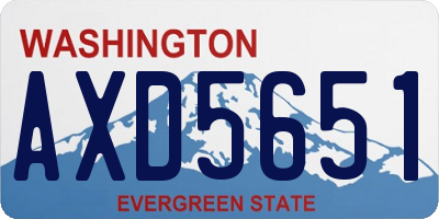 WA license plate AXD5651