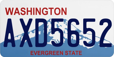 WA license plate AXD5652