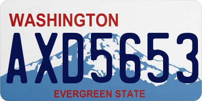 WA license plate AXD5653