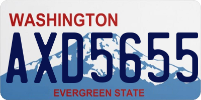WA license plate AXD5655