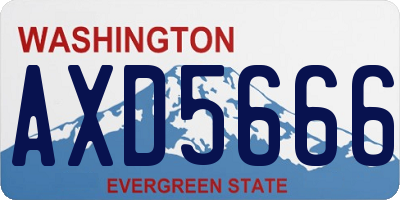 WA license plate AXD5666