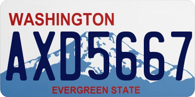 WA license plate AXD5667