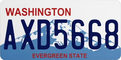 WA license plate AXD5668