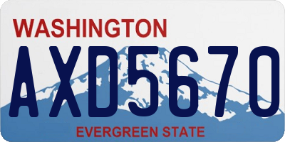 WA license plate AXD5670