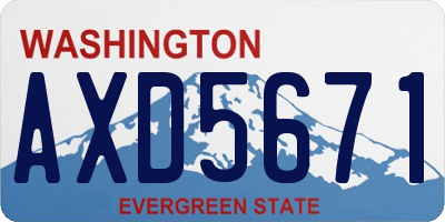 WA license plate AXD5671