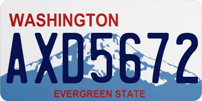 WA license plate AXD5672