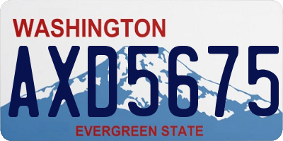 WA license plate AXD5675
