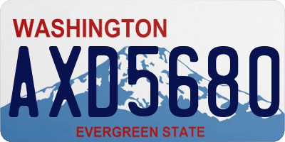 WA license plate AXD5680