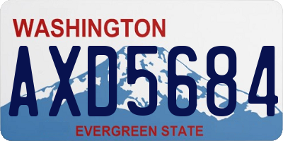 WA license plate AXD5684