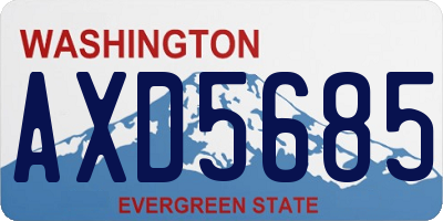 WA license plate AXD5685