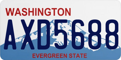 WA license plate AXD5688