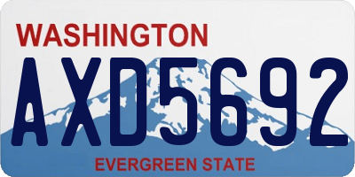 WA license plate AXD5692