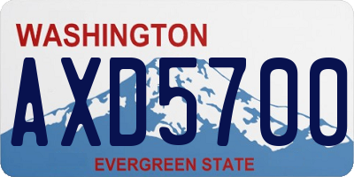 WA license plate AXD5700