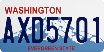 WA license plate AXD5701