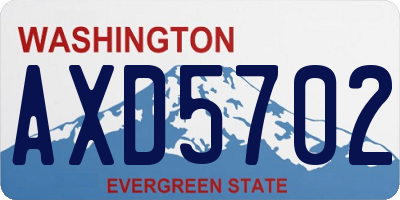 WA license plate AXD5702