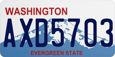 WA license plate AXD5703