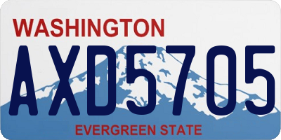 WA license plate AXD5705