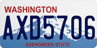 WA license plate AXD5706