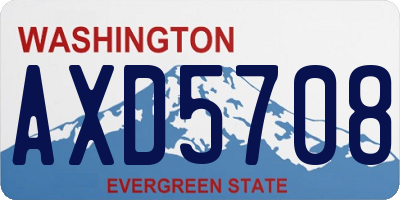 WA license plate AXD5708