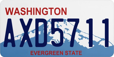 WA license plate AXD5711