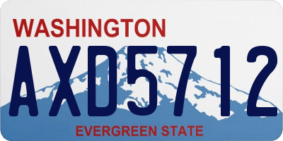 WA license plate AXD5712