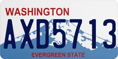 WA license plate AXD5713