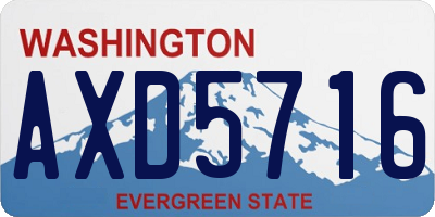 WA license plate AXD5716