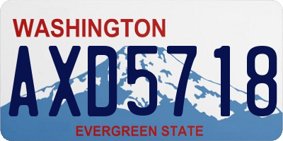 WA license plate AXD5718