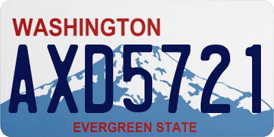 WA license plate AXD5721