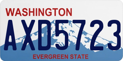WA license plate AXD5723