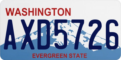 WA license plate AXD5726