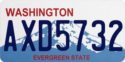 WA license plate AXD5732
