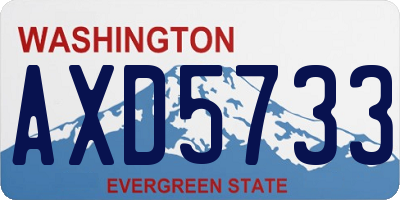 WA license plate AXD5733