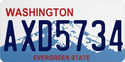 WA license plate AXD5734