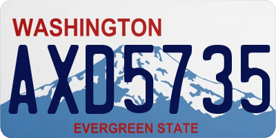 WA license plate AXD5735