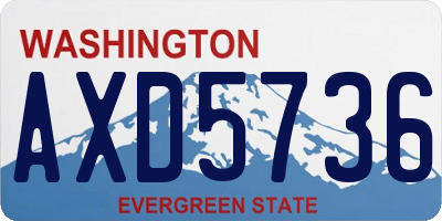 WA license plate AXD5736