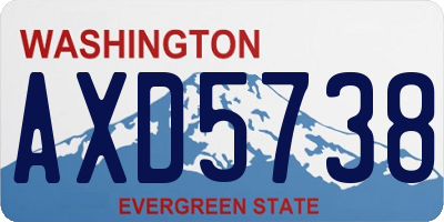 WA license plate AXD5738