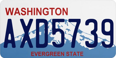 WA license plate AXD5739