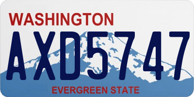 WA license plate AXD5747