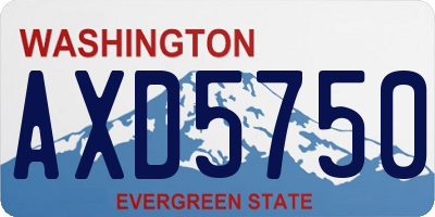 WA license plate AXD5750