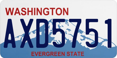 WA license plate AXD5751